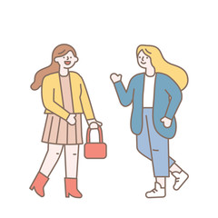 girls friends line vector