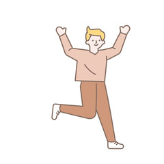 Simple Line art running guy vector