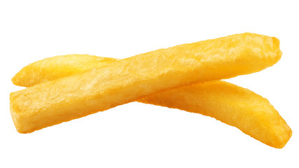 french fries, potato fry isolated on white background, clipping path, full depth of field