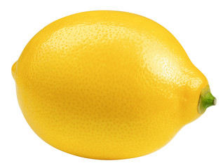 Whole lemon isolated on white background, clipping path, full depth of field