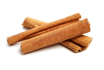 Cinnamon on a white background