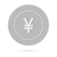 Fototapeta premium Chinese yuan coin isolated on white background. CN