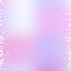 Fototapeta premium White heart love confettis. Valentine's day border