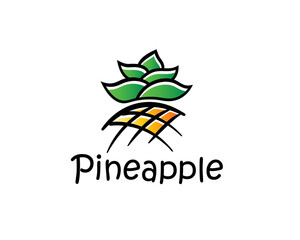 abstract pineapple draw modern logo design inspiration