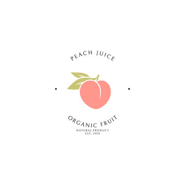 Peach juice. Logo template