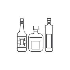 Alcohol beverage bottles vector icon symbol isolated on white background
