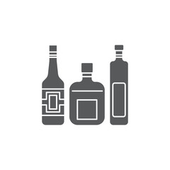 Alcohol beverage bottles vector icon symbol isolated on white background