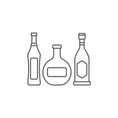 Alcohol beverage bottles vector icon symbol isolated on white background
