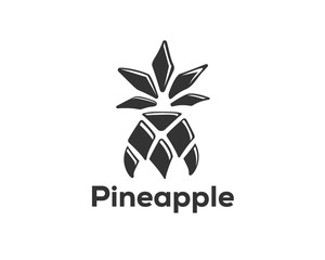 Simple modern pineapple art logo design inspiration
