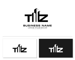 T Z TZ Initial building logo concept
