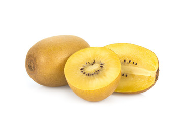 yellow kiwi or gold kiwi fruit isolated on white background