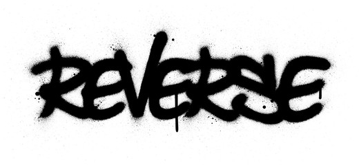 graffiti reverse word sprayed in black over white © johnjohnson