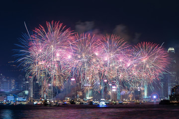 Fireworks on the occasion of the Chinese National Day.