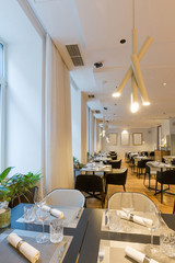 Interior of a new hotel restaurant