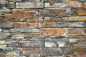 Stone wall composed of stones of various shapes,Natural background