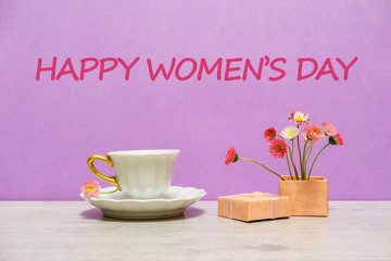 Summer creative still life in minimal style. Pink Marguerite dai