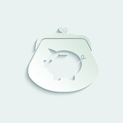 paper Money icon. Piggy bank - saving money icon