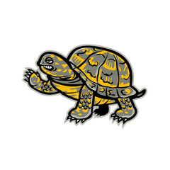 Eastern Box Turtle Waving Mascot