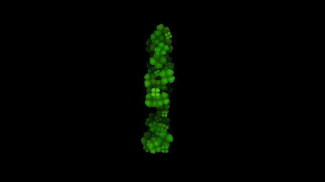 Clover letter L lowercase reveal on black background