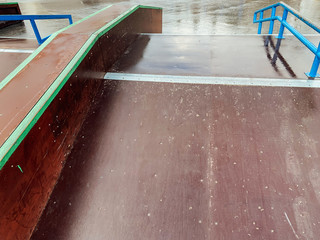 Roller playground ramp for skating at the rollers