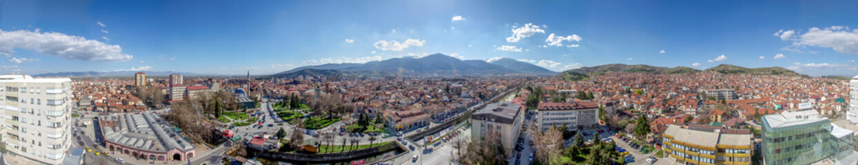 Fototapeta na wymiar Bitola, Macedonia (Битола, Македонија), - panoramic view towards Pelister