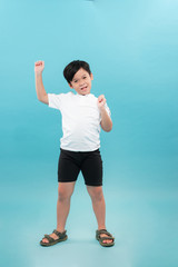 Happy boy isolated on the white background