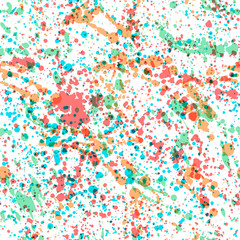 Paint spatters seamless pattern. Multicolor paint spray texture