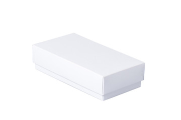 White carton gift box with cover, isolated