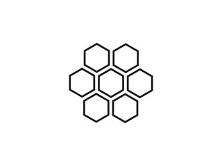 Bees, honey, honeycomb icon. Vector illustration, flat design.