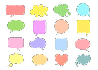 Colorful Speech bubble icon on white background.
