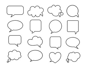 Speech bubble icon on white background.
