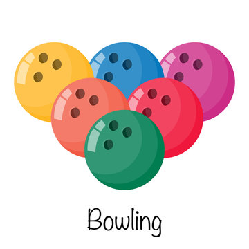 Bowling game ball, vector illustration