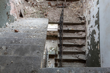 Stairway in Old Abandoned Building