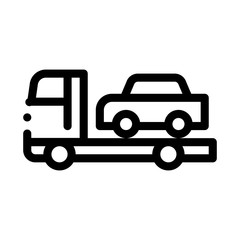 Car Evacuation Icon Vector. Outline Car Evacuation Sign. Isolated Contour Symbol Illustration