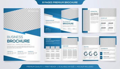 set of business brochure template with minimalist layout and modern style use for annual report and business profile