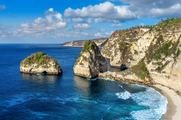 Fototapeta premium Diamond beach in Nusa penida island, Bali in Indonesia.