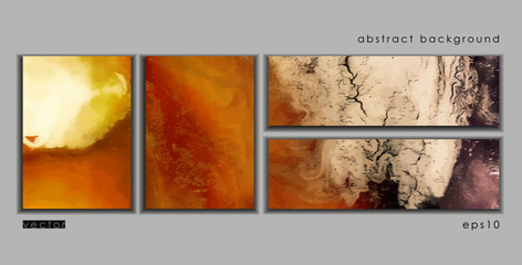 Vector cards. Set of templates brochure, poster, cover and sheets. Abstract painted background. Liquid marble texture