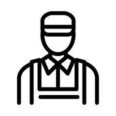 Car Repairman Icon Vector. Outline Car Repairman Sign. Isolated Contour Symbol Illustration