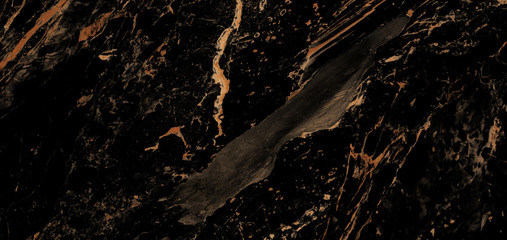 Luxurious Dark Black Agate Marble Texture With Golden Veins. Polished Marble Quartz Stone...