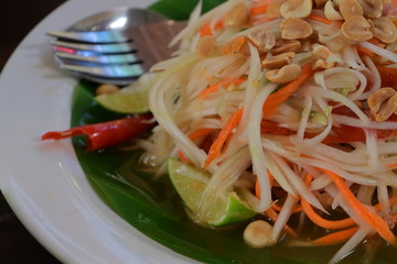 Thai food, spicy papaya salad