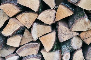 Chopped logs for a bath furnace