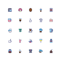 Fototapeta premium bundle of coffee set icons