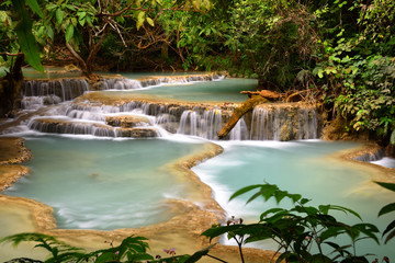 Kung Si waterfall at Luang Prabang in Laos, Natural background