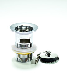 Navel sink stopper placed on a white background.