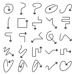 arrow bow icons set line design