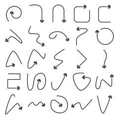 arrow bow icons set line design