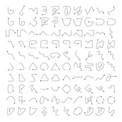 big set of arrow bow icons thin line design