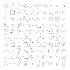 big set of arrow bow icons thin line design