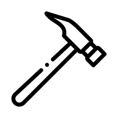 Shoe Fix Hammer Icon Vector. Outline Shoe Fix Hammer Sign. Isolated Contour Symbol Illustration