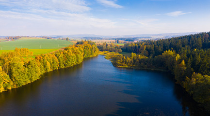 Autumn landscape with lake